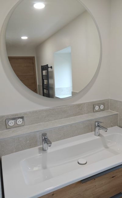 Vasque double avec miroir